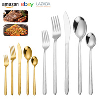 Ensemble de couverts de luxe en or et argent, en acier inoxydable, pour mariage, restaurant, traiteur, hôtel, Cubiertos Couverts de Table
