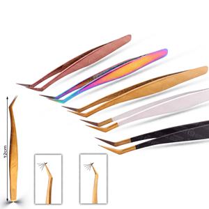 Pinzas para Extensión de Pestañas de Alta Precisión de 45 Grados, 6 Piezas de Diferentes Colores, en Existencia - Product Image 4