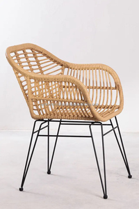 Silla de comedor de ratán sintético de estilo moderno, venta al por mayor, barata con marco de hierro para sala de estar, eventos de boda, Bar, aplicación escolar - Product Image 2