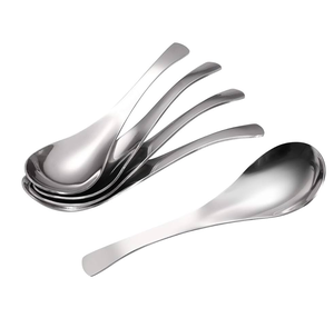 Dernières cuillères à soupe en acier inoxydable couverts Mini poignée cuillère à soupe 2 pièces Dessert dîner soupe de riz cuillères à argenterie - Product Image 4