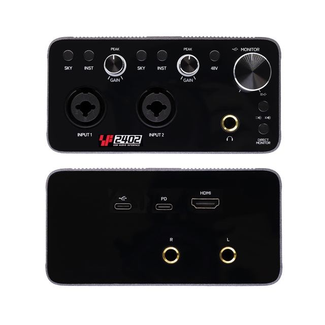 USB 4K Audio Interface for Guitarists Podcasters Producers Studio Quality Record Playback Sound Professional Sound Cards Mixers
