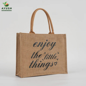 Bolsas de compras personalizadas con logotipo diseñadas con material de yute, bolsas de compras 100% ecológicas. - Product Image 4