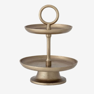 Servidor de dos niveles de hoja de latón antiguo de aluminio fundido - Product Image 2