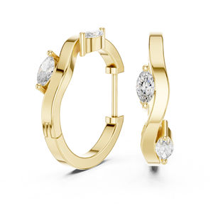 ต่างหูเพชรทรงมาร์ควิสสำหรับผู้หญิง ทองคำขาว 14K ของขวัญวันครบรอบ หรูหรา ได้รับการรับรอง สง่างาม เครื่องประดับเจ้าสาวชั้นดี รุ่นพิเศษ - Product Image 4