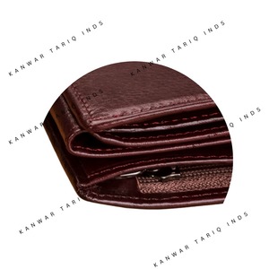 Cartera delgada de mujer con estampado de logotipo personalizado de alta calidad, monedero con cremallera triple de cuero PU a la moda, hebillas de cinturón baratas - Product Image 5