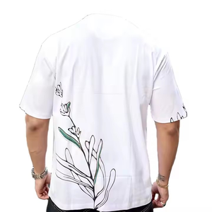 Nueva llegada tendencia moda gran tamaño gota hombro camiseta personalizada calidad impresión camisetas 3D bordado Logo impresión camisetas - Product Image 2