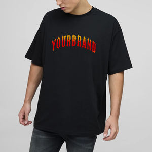 Nouveauté T-shirts Hip Hop pour hommes en jersey 100% coton de haute qualité 200g, coupe ample à épaules tombantes, imprimés personnalisés, respirants - Product Image 1