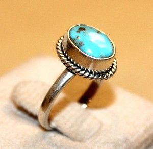 Elegant 925 Sterling Silver Turquoise <b>Statement</b> <b>Ring</b> Handmade for Meditation Practice Premium Quality - Product Image 3