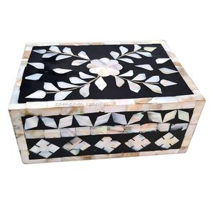 Mother of Pearl Inlay <b>Box</b> with Handcrafted <b>Floral</b> Design Multipurpose <b>Storage</b> Keepsake Organizer for Jewelry, Gifts,Home Decor - Product Image 2