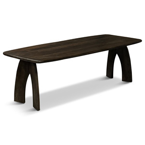 Nouvelle table à manger de style américain moderne et attrayante, en bois de manguier massif, finition noyer, pieds en bois, pour la maison, la cuisine, le restaurant - Product Image 4