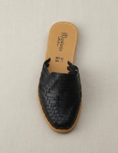 Sabots mule en cuir tressé noir, semelle extérieure en plastique respirante, bout fermé, pour usage intérieur/extérieur, chaussures décontractées - Product Image 6