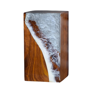 Handcrafted Rosewood Cremation Urn Ocean Wave Resin Inlay Design Memorial <b>Keepsake</b> For Human <b>Ashes</b> - Product Image 4