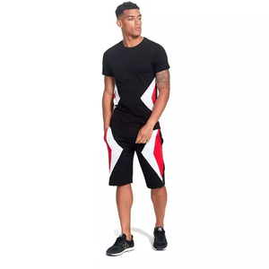 Conjunto de ropa deportiva de algodón 100% de diseño personalizado de secado rápido transpirable de talla grande de verano para hombre - Product Image 4