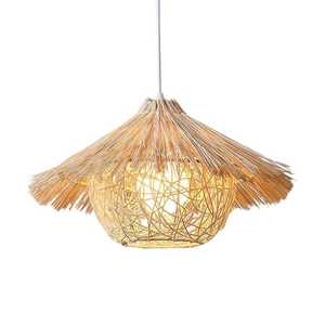 Fantaisie fait à la main rustique bambou suspension lampe couvre traditionnel suspendu rotin abat-jour en osier abat-jour hôtel décoration de la maison - Product Image 6