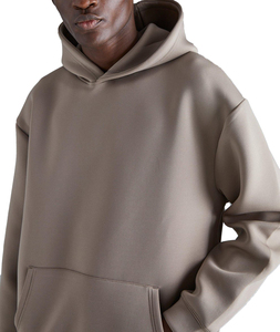 Custom High Quality 100% Cotton Fleece <b>Men's</b> Eco-Friendly Windproof Solid Brown Warm Winter Hoodies Streetwear OEM - Product Image 2