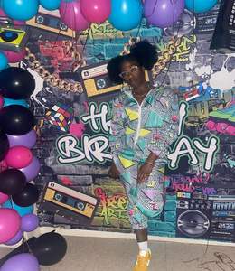 Conjunto de chándal de chaqueta cortavientos de manga larga con bloque de color de dos piezas para mujer de los años 80 y 90 - Product Image 3