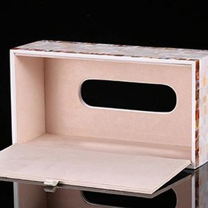 ที่ใส่กระดาษทิชชู่ลายแม่มุกหรูหราและตกแต่งด้วยมือที่ใส่ไม้สี่เหลี่ยมสำหรับห้องน้ำบ้านหรือสำนักงาน - Product Image 3