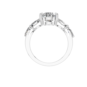 950 platine brillant coupe laboratoire cultivé diamant bague de fiançailles Marquise côté pierres luxe bijoux fins OEM ODM - Product Image 4