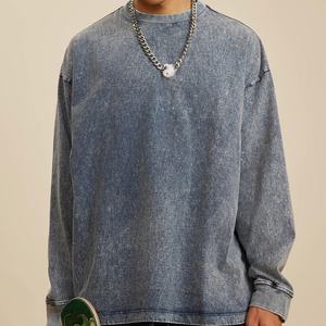 เสื้อสเวตเชิ้ตคอกลมทรงโอเวอร์ไซส์สไตล์วินเทจ ลวดลายฟอกสี สำหรับผู้ชาย เนื้อผ้าหนา สตรีทแวร์ - Product Image 2