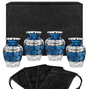 Venta de urnas de cremación de aluminio para cenizas de adultos para forma redonda funeraria Venta caliente tradición moderna fiesta urnas decorativas uso doméstico - Product Image 6