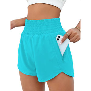 Breathable Athletic Shorts Waterproof Gym & Workout Elastic Waist with Pockets for Running Sports <b>women</b> yoga shorts - Product Image 1