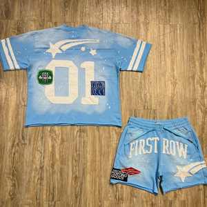 Vente en gros de vestes pullover avec logo personnalisé Ensembles pour hommes Survêtements vierges Ensemble de survêtement respirant en nylon coupe-vent pour hommes - Product Image 2