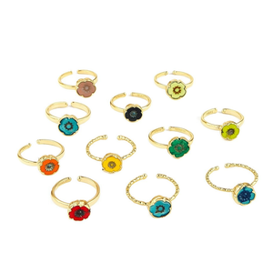 Eye-catching Gold Plated Floral Design <b>Rings</b> for Trendy Fashion Resale - Product Image 2