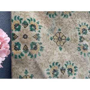 พรมวินเทจขนาด 3.6x6.4 ฟุต พรมตุรกี พรมสีเบจไล่เฉด พรมขนสัตว์ - Product Image 4