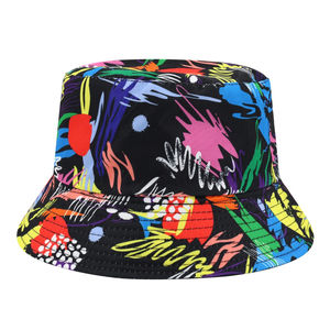 Chapeau d'été double face pour hommes et femmes Casquette Panama imprimée de style Hip Hop pour la protection solaire Pêche Fashion Wear - Product Image 4