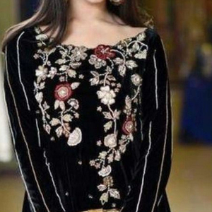 สวยงามและสง่างามเย็บปักถักร้อยบน KURTA กับชุดกางเกงประดับลูกปัดแก้วคริสตัลสวยงาม DABKA ทำงานสำหรับงานปาร์ตี้-สวมใส่ @ 2022 - Product Image 1