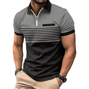 Vêtements de sport en gros 100% polyester streetwear décontracté entraînement à manches courtes hommes Polo t-shirt vêtements de rue - Product Image 2