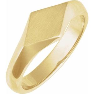 Stuller 14KY Geometric Signet <b>Ring</b> Fashionable Gold & Rose Gold Plated Inlay Trendy Number Shape Gift - Product Image 1