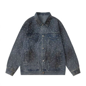 Wholesale Custom Logo Cotton Made Men <b>Rhinestone</b> <b>Jacket</b> Breathable Outdoor Use Men <b>Rhinestone</b> <b>Jacket</b> - Product Image 1