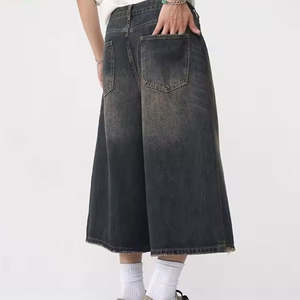 Wholesale Casual Vintage Washed Denim <b>Shorts</b> For <b>Men</b> Custom logo Embroidery Oversized <b>Shorts</b> <b>Baggy</b> Style <b>Men's</b> Denim Jort - Product Image 3