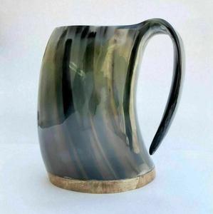 Chope traditionnelle en corne faite à la main avec accent en agate pour collectionneurs Produits naturels et biologiques - Product Image 2