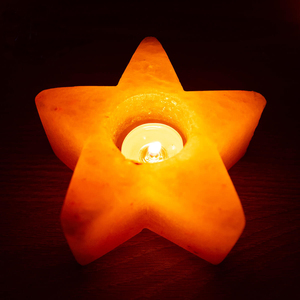 Portavelas de Sal Rosa del Himalaya, Hecho a Mano, Moderno, Resistente al Fuego, Seguro para Revestimiento de Paredes de Cocina y Uso en Villas - Product Image 1