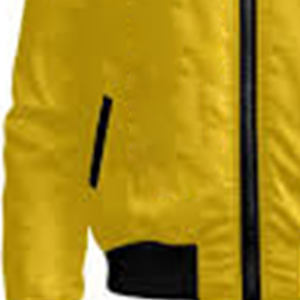 Blouson Bomber Mikado Jaune Réversible Imperméable Respirant Coupe-Vent Style Universitaire Décontracté Col en V Manches Avant - Product Image 2