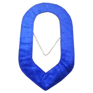 Conjunto de guantes y collarín masónico bordado azul y blanco, insignia masónica clásica para secretario/oficial. - Product Image 3