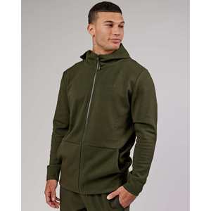 Sweat à capuche zippé Athlete ForgedFleece - Forest Night, délavé aux enzymes, imprimé sérigraphié, patchwork, XXS - Product Image 3
