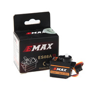 Micro Servo Analógico ES08A-II de Emax, Mini Servo de 9g para Avión RC, Helicóptero, Barco, Engranaje de Plástico de Alto Torque con Accesorios