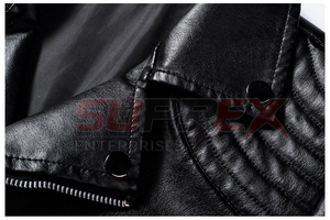 2026 Customized High Quality PU <b>Leather</b> <b>Jackets</b> <b>Men</b> Winter Solid Stand Collar Breathable Eco-Friendly High Street <b>Men</b> <b>Jacket</b> - Product Image 4