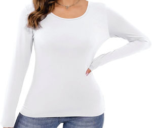 เสื้อยืดสำหรับผู้ชายเสื้อยืดผ้าเรยอนแขนยาวคอลึกทรงเข้ารูปผ้ายืดและมีสไตล์น้ำหนักเบาสำหรับลุคที่ใส่ได้ทุกวัน - Product Image 4