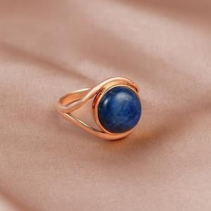 Natural Blue Kyanite <b>Ring</b> 925 <b>Sterling</b> <b>Silver</b> 18K Rose Gold & Yellow Gold Plated Handmade Statement Gemstone Jewelry for Unisex - Product Image 4