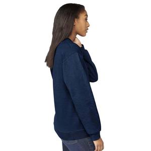 Sweatshirts à col rond en coton mélangé bleu marine pour femmes - Product Image 2