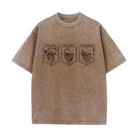 T-shirt Homme Col Rond Coupe Boxy Tendance 2025 100% Coton Tricoté Impression Numérique Uni Surdimensionné Grammage Lourd Personnalisable Vintage DIY