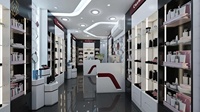 Étagères d'affichage lumineuses LED pour magasin de cosmétiques personnalisées, meubles d'affichage de maquillage écologiques et imperméables, vente en gros