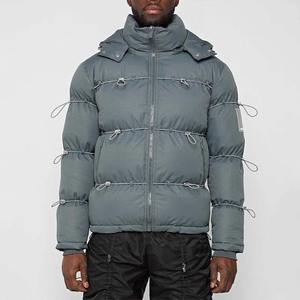 Chaqueta acolchada de invierno personalizada para hombre, chaqueta acolchada con capucha de burbuja y cuello alto, cálida, de lona reflectante, OEM, unisex - Product Image 5