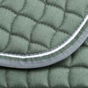 Tapis de selle tout usage léger pour la compétition, rembourrage en polyester matelassé, doublure en mesh avec sangle de maintien pour l'équitation - Product Image 6
