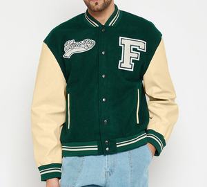 Veste universitaire personnalisée pour homme, mélange de laine, manches en cuir, boutonnée, veste de baseball universitaire, fabricant OEM, vente chaude - Product Image 6