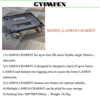 LASB18-CHARIOT Caisson de basses pour enceinte CHARIOT Enceinte professionnelle à roulettes pour caisson de basses actif simple de 18 pouces
